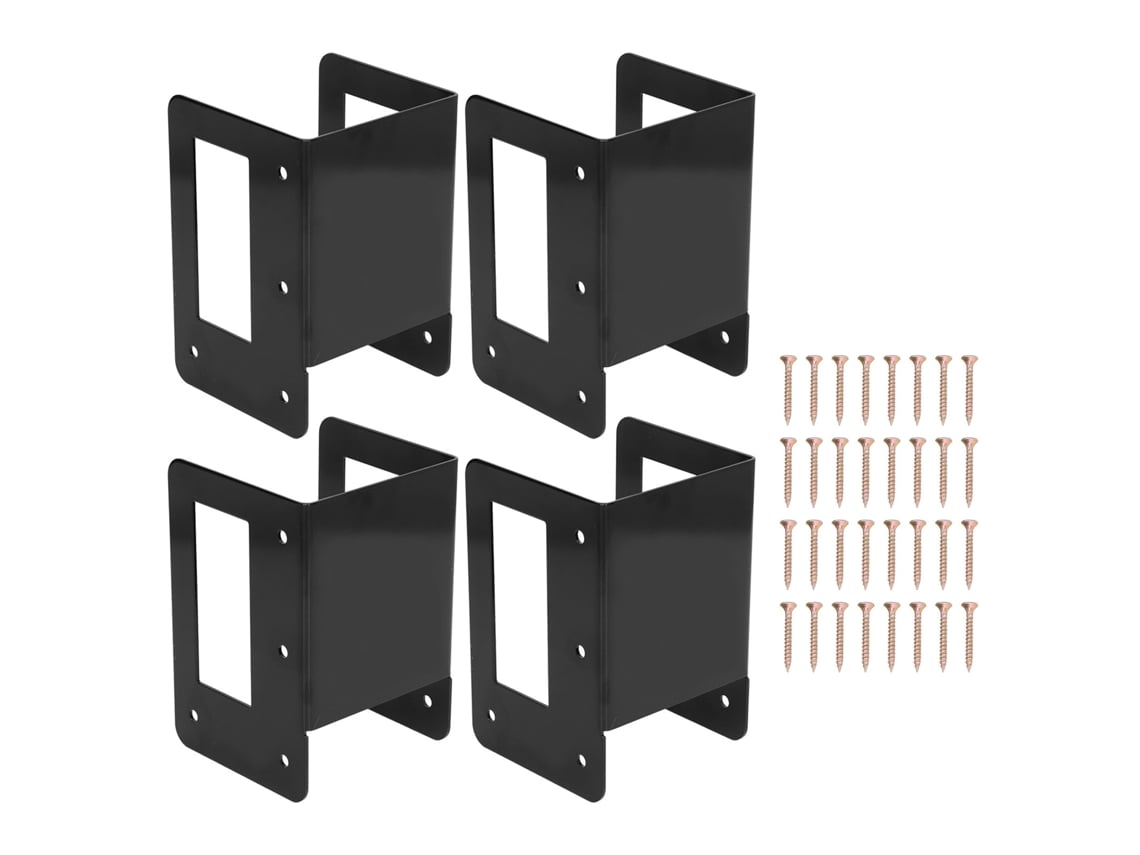 4pcs Suporte para Estante de Lenha Aço Ajustável com Parafusos para Logs Interno Externo | S/MARCA
