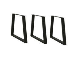 Vidaxl Pernas Para Mesa De Jantar Em V 3 Peças, Preto, 70x(72-73,3) Cm, Aço