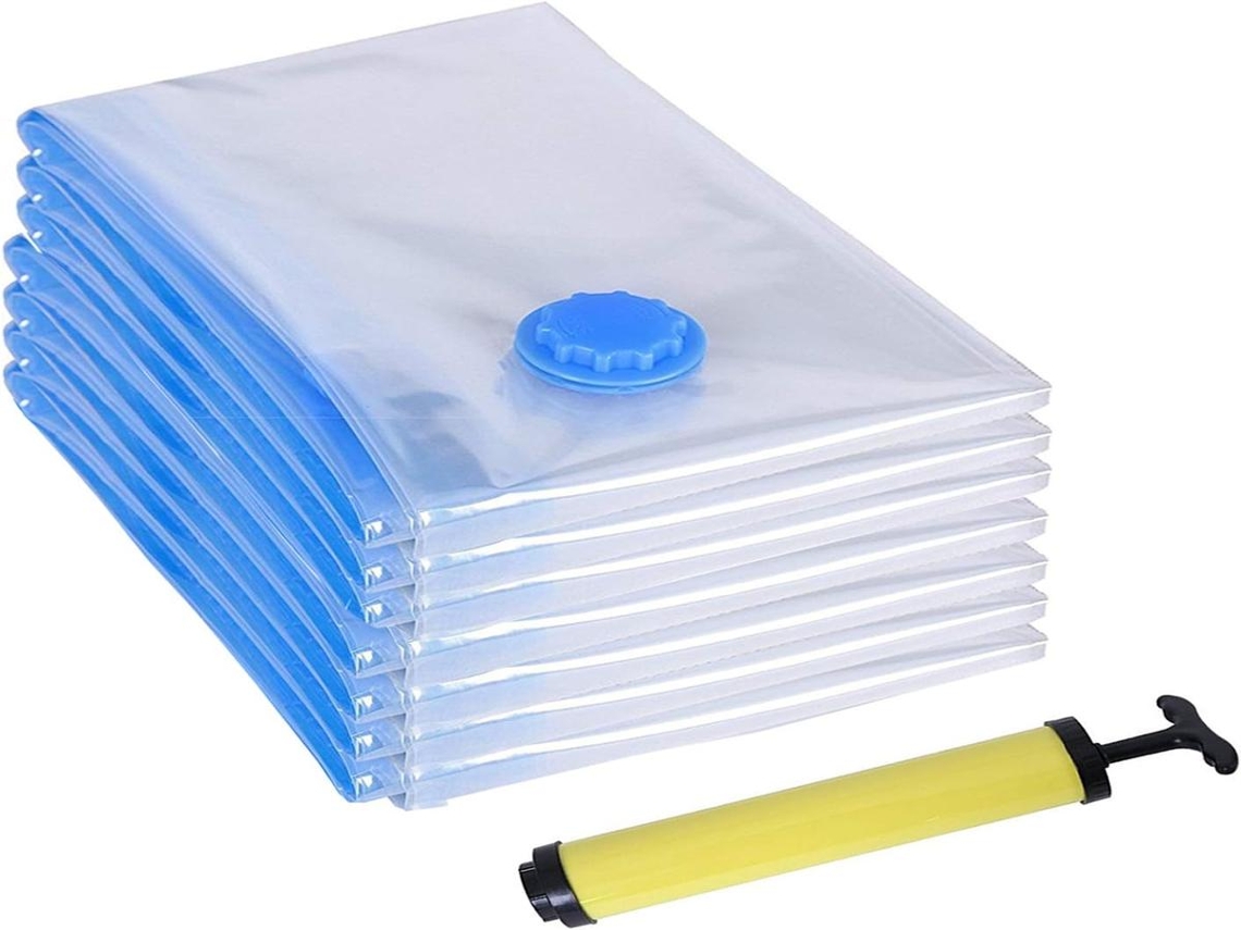 Lurelia Saco A Vácuo 70 X 50 Cm Para Roupas, Roupa De Cama E Travesseiros, Reutilizável, Hermético E Fecho Zíper Viagem