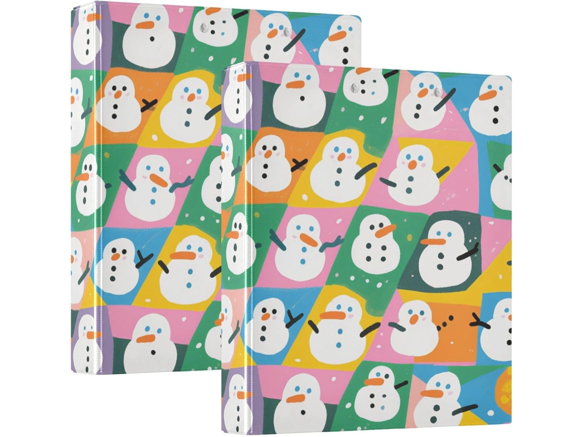 Pasta Escolar Colorida Com Desenho De Boneco Neve, 3, 8cm De Espessura Com Bolsos, Pacote Com 1 2 Pastas Escritório