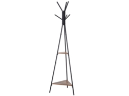 Cabide 46x52x182cm Preto/marrom, 2 Prateleiras 6 Ganchos Industrial