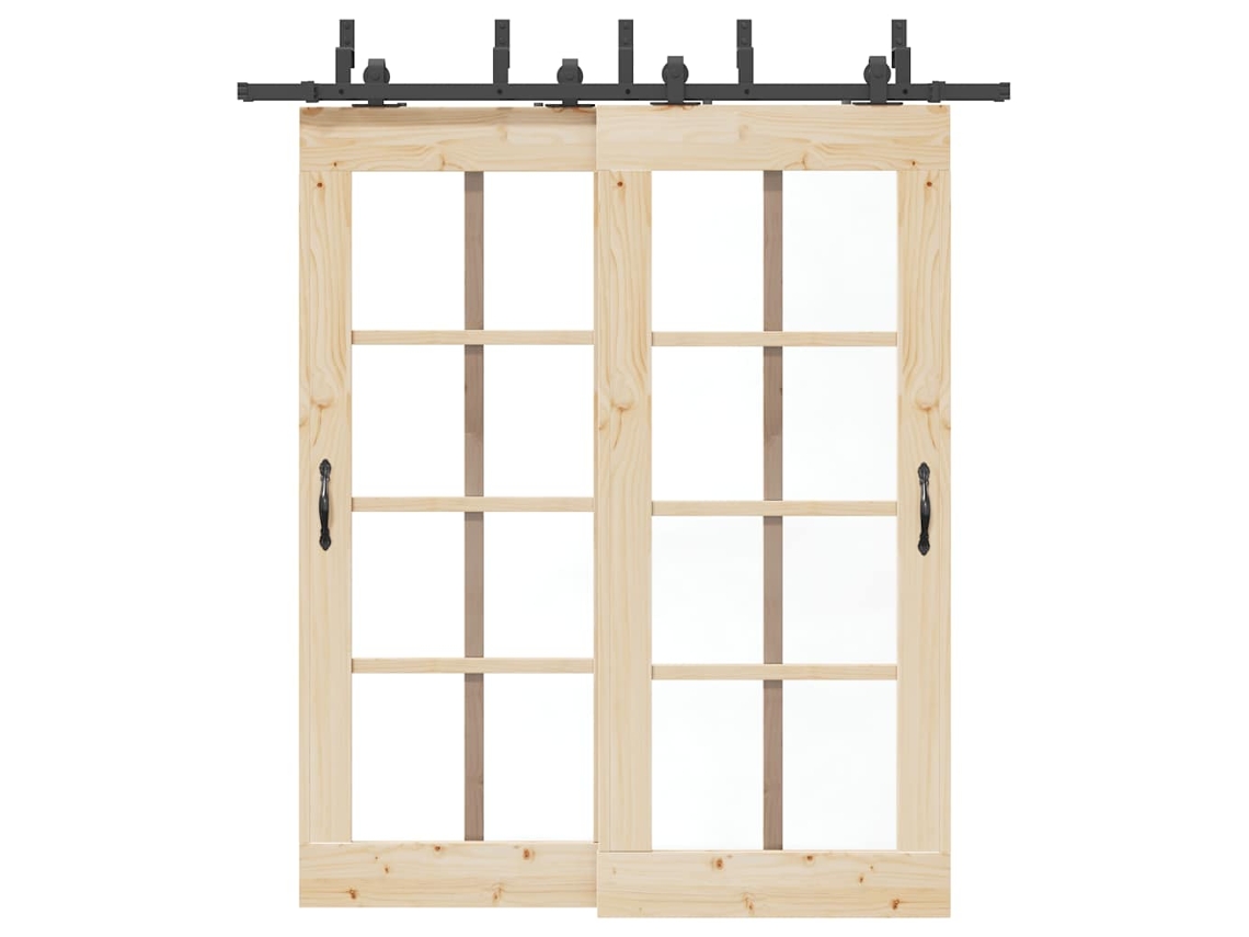 Vidaxl Kit De Ferragens Para Porta Deslizante 200 Cm Aço Preto