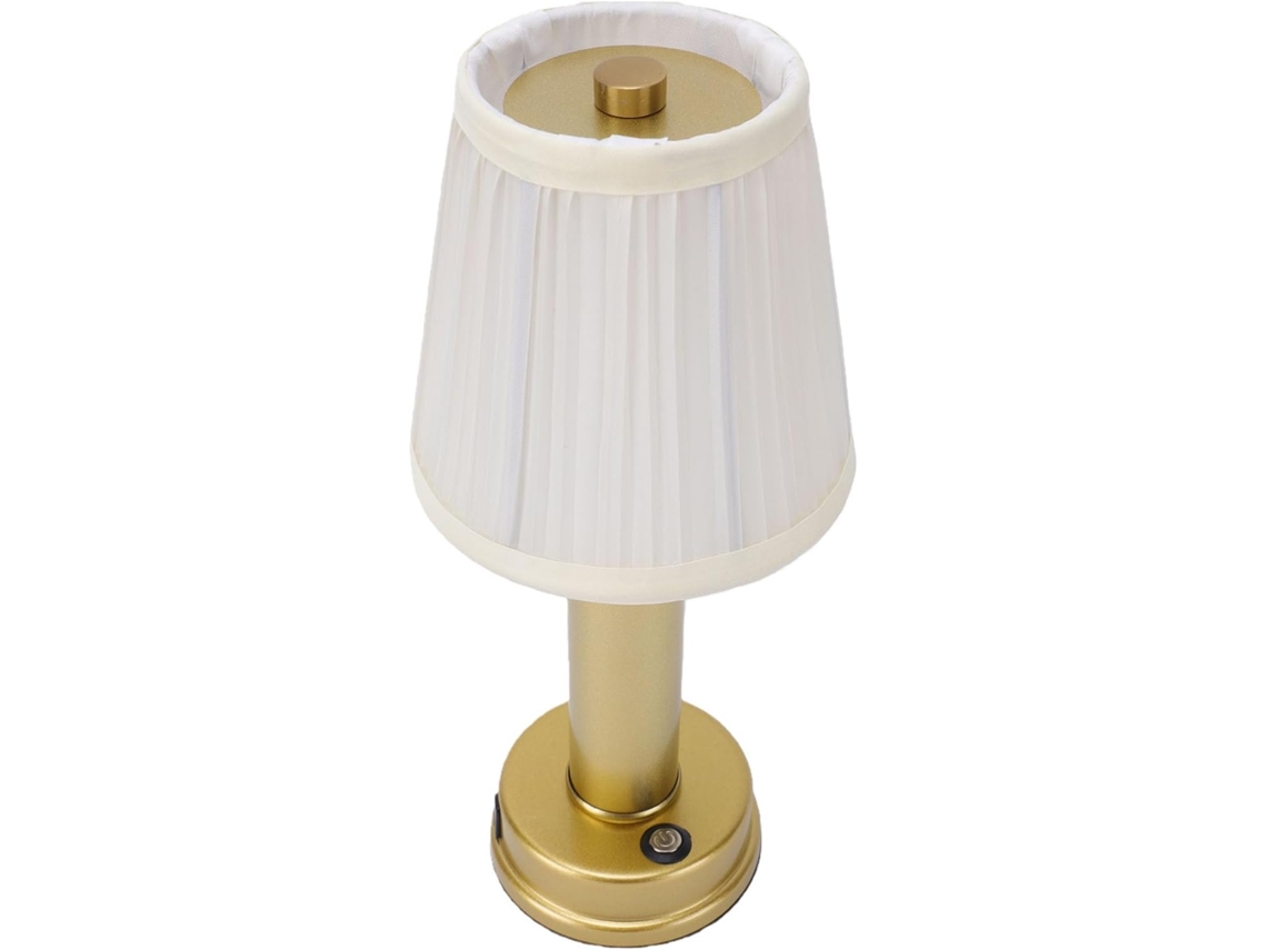Luminária De Mesa Led Recarregável Luqeeg, Sem Fio, Estilo Nórdico, Em Liga De Alumínio Com Cúpula Tecido, Controle De