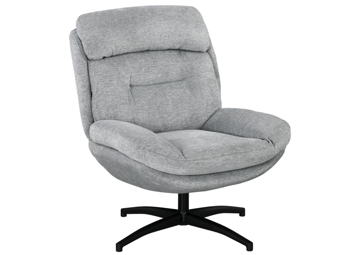 Poltrona Giratória, Poltrona Lounge Com Aparência Chenille Repelente À Água, Poltrona Estofada Com Apoio De Braço Integrado, Para Sala De Estar-ty