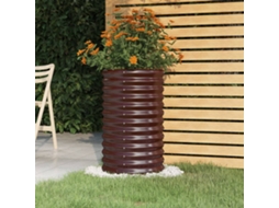 Vidaxl Vaso/floreira De Jardim Aço Galvanizado 40x40x68 Cm Castanho