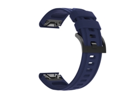 Bracelete Silicone para Garmin Fenix 7S/6S Pro/6S/6X/6/5S Plus/5S/Instinct 2S Azul Escuro