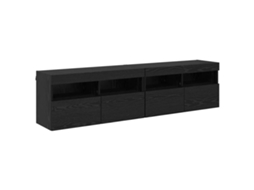 Conjunto 2 Gabinete Para Tv Vidaxl Preto Derivados De Madeira (80 X 30 X 40 Cm)