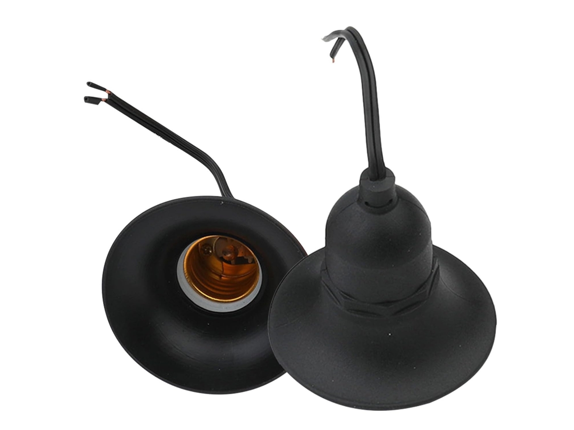 Soquete E27 À Prova D'água Para Lâmpada Com 2 Cabos De Plástico E Metal.