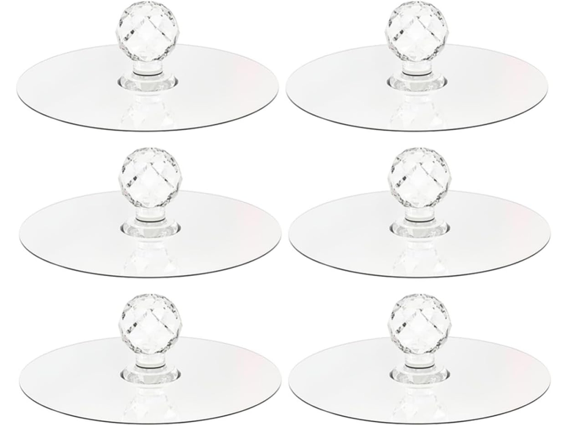 Conjunto De 6 Puxadores Cristal Para Armários, Com Gancho Autoadesivo Em Acrílico, Fáceis De Instalar Em Guarda Roupas E
