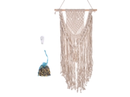 Tapeçaria de macramê boêmia feita à mão com franjas para decoração de parede, casamento e casa.