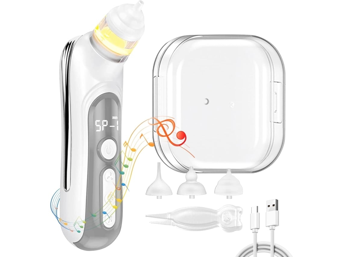 Aspirador Nasal Para Bebê Removedor De Ranho Elétrico 5 Velocidades