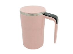 Copo Misturador Automático Com Agitador Magnético, Capacidade De 380 Ml, Textura Em Aço Inoxidável Para Misturar Bebidas Com Perfeição, Rosa.