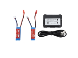 Mali bateria Lipo 7.4v 400mah 20c com Carregador Balanceado 2s para Carro Rc 1/28 Wltoys K989/284161