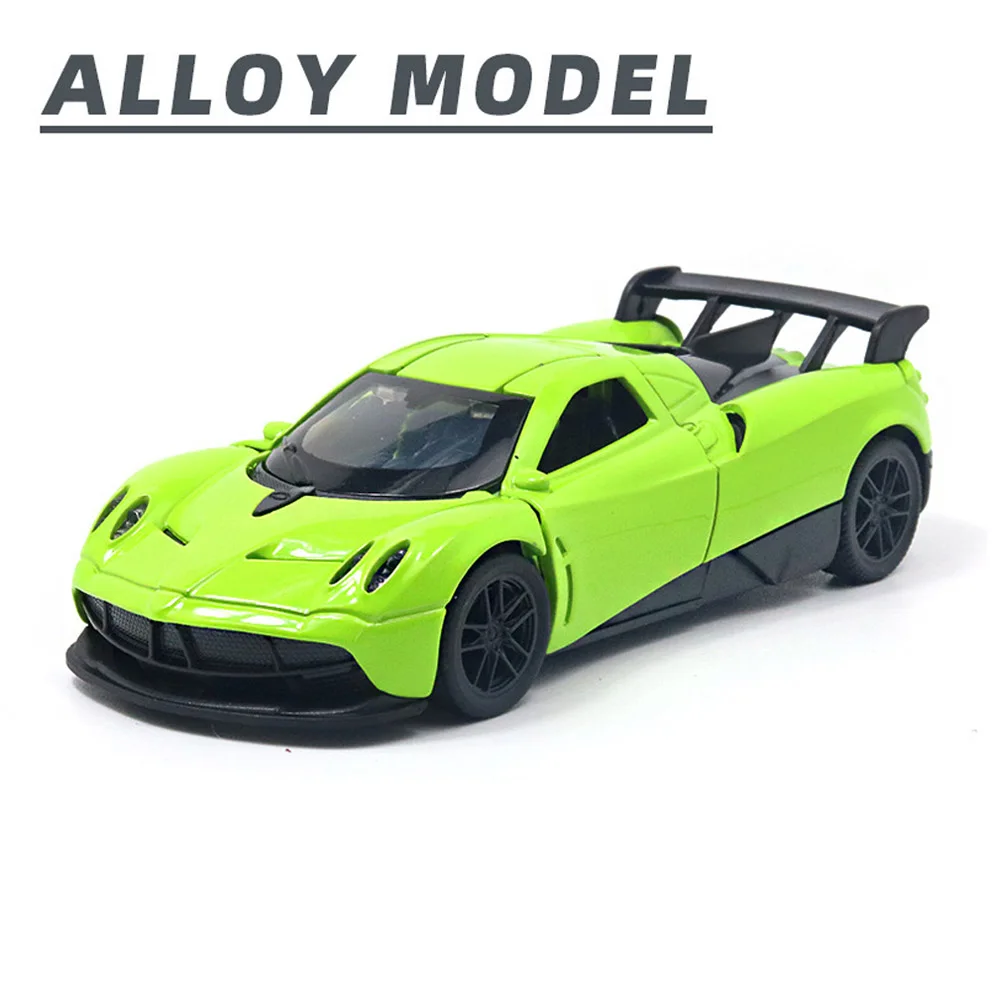 Miniatura de Carro Esportivo em Escala 1:36, Feita em Metal Fundido, com Portas e Capô Que Abrem. MDUG (verde Claro)