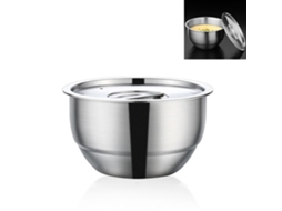 Bacia de aço inox com tampa para cozinhar ovos a vapor e misturar alimentos 468ml