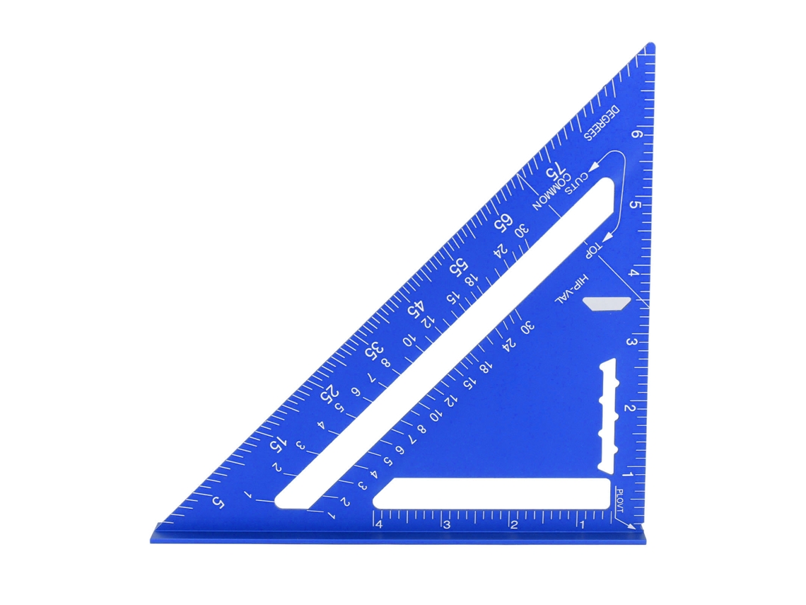 Yuru quadrado de Carpinteiro 7 Polegadas Regra Triangular Liga de Alumínio 90 45 Graus Ferramenta de Medição Azul