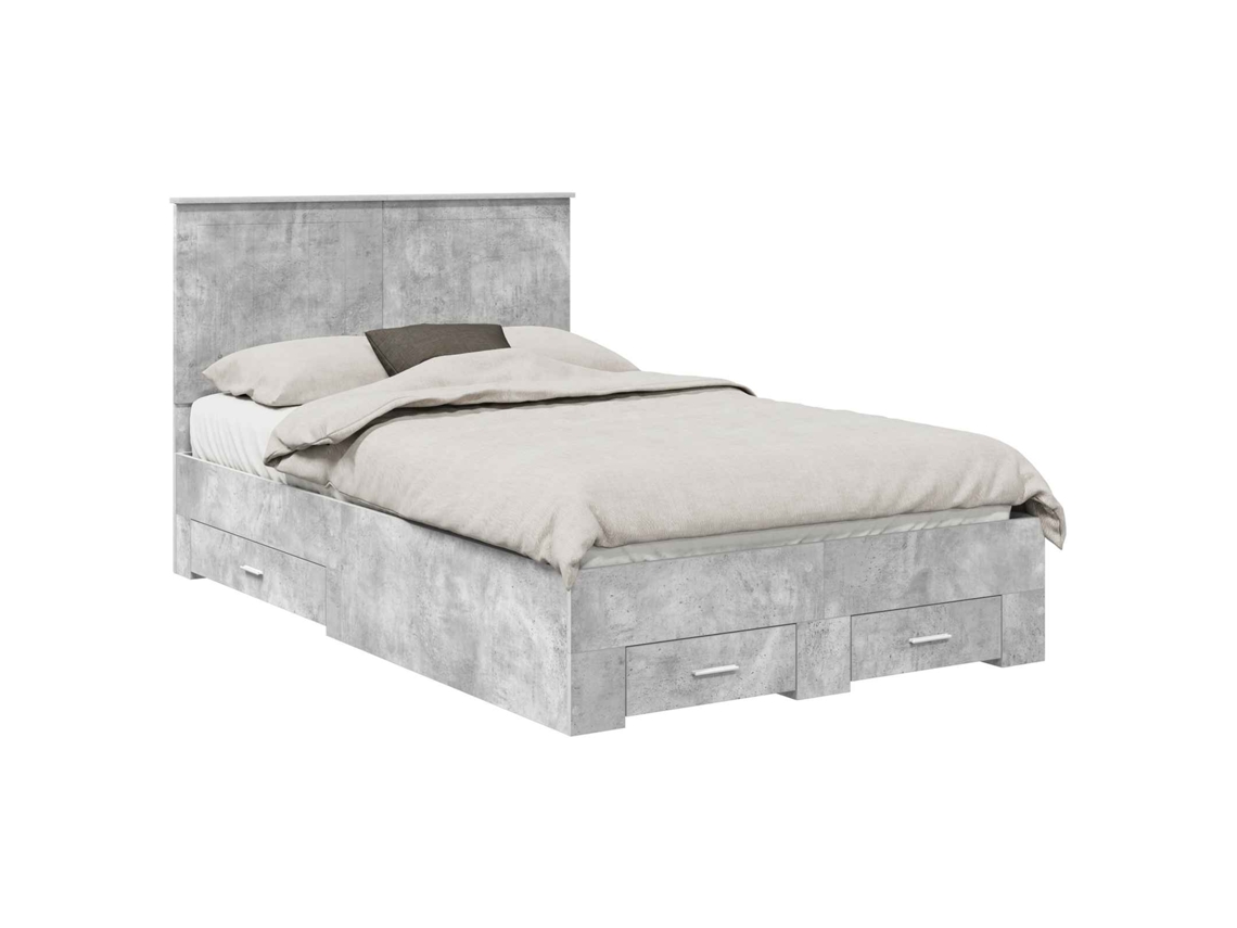 Estrutura da Cama Cinzento MAISON EXCLUSIVE em Madeira Processada 120x200 cm