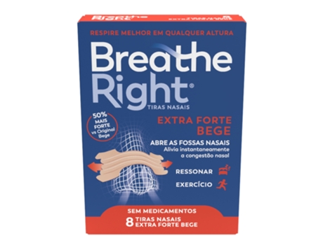Tiras nasais bege extra fortes Breathe Right