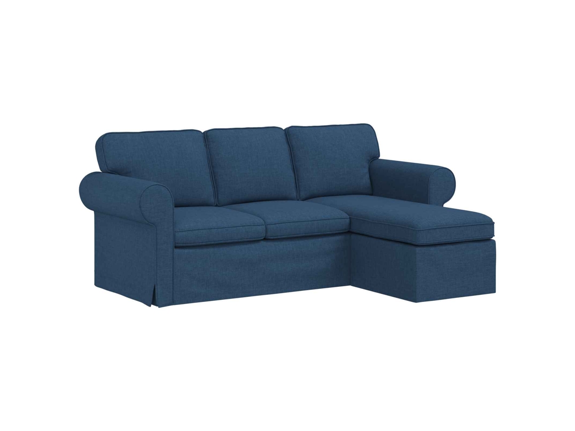 Sofá de Relaxamento - Sofá Azul 215 X 138 X 80 Cm Tecido HARLANV1