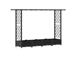 Vidaxl Cama Elevada Com Treliça E Telhado Preto 203 X 40 X 123 Cm Pp