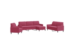 Sofa Set, Sofa Sets Vidaxl Vermelho Veludo (n/a)