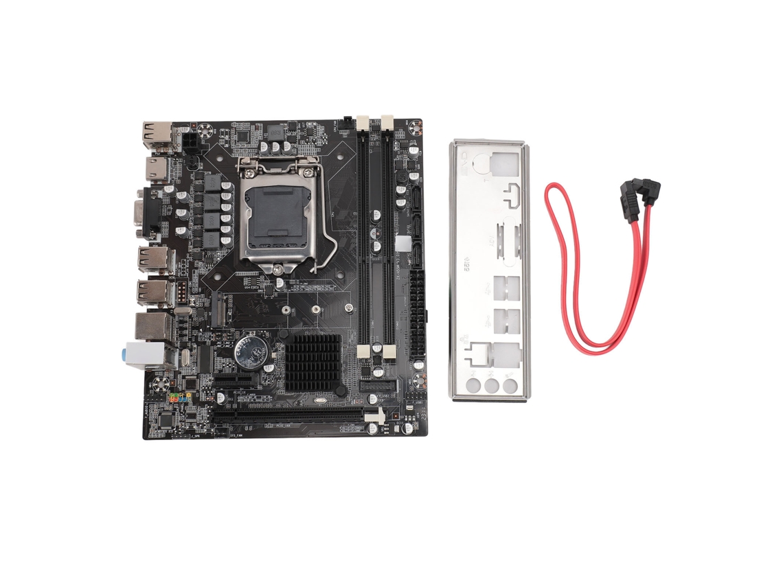 Placa Mãe H55 Para Computador Gamer Com Slot Lga 1156, Memória Ddr3 E 4 Fases De Energia Luz Dourada