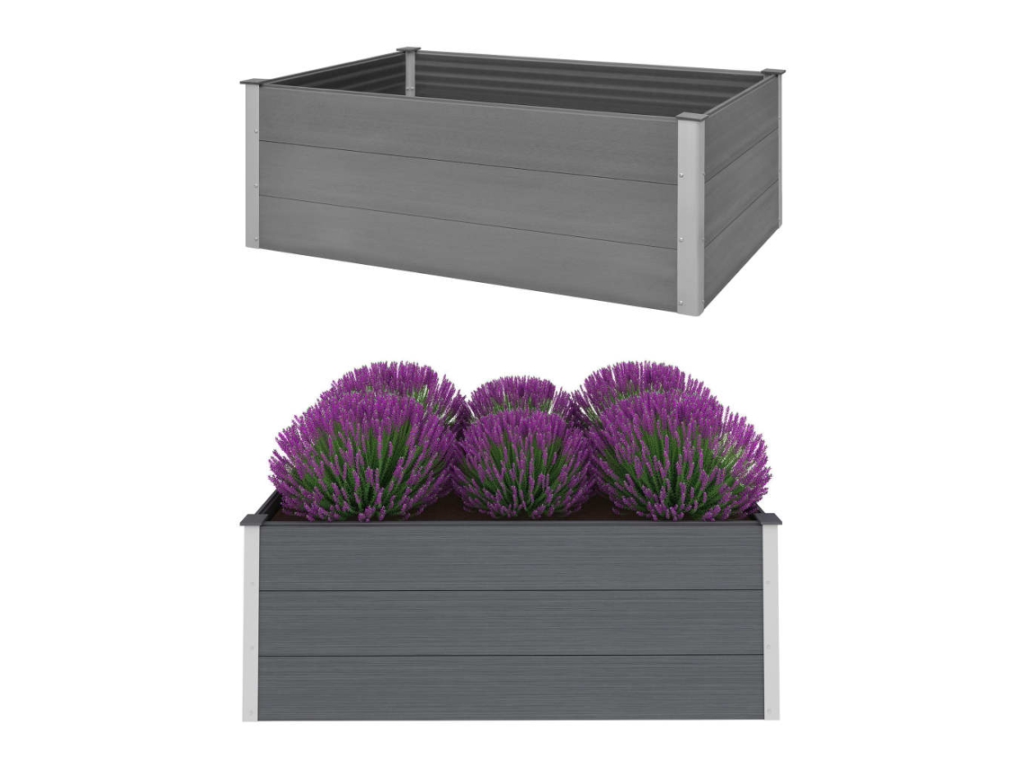 Garden Raised Bed, Garden Raised Beds Vidaxl Cinzeto Wpc (150 X 100 X 54 Cm)