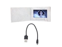 Cartão de vídeo recarregável DIY de 7 polegadas, livreto digital HD de 2 GB para dias especiais, cinza