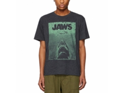 Rockinstone Jaws Movie Green Jaws Heather Navy Adult T-shirt Size:xl