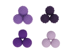 Ats 12 Bolas de Silicone para Aliviar o Estresse com Textura Atsraente Sensorial para Dedos e Mãos Moradas