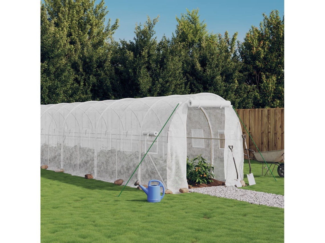 Vidaxl Estufa Com Estrutura De Aço 12 M² 6x2x2 M Branco
