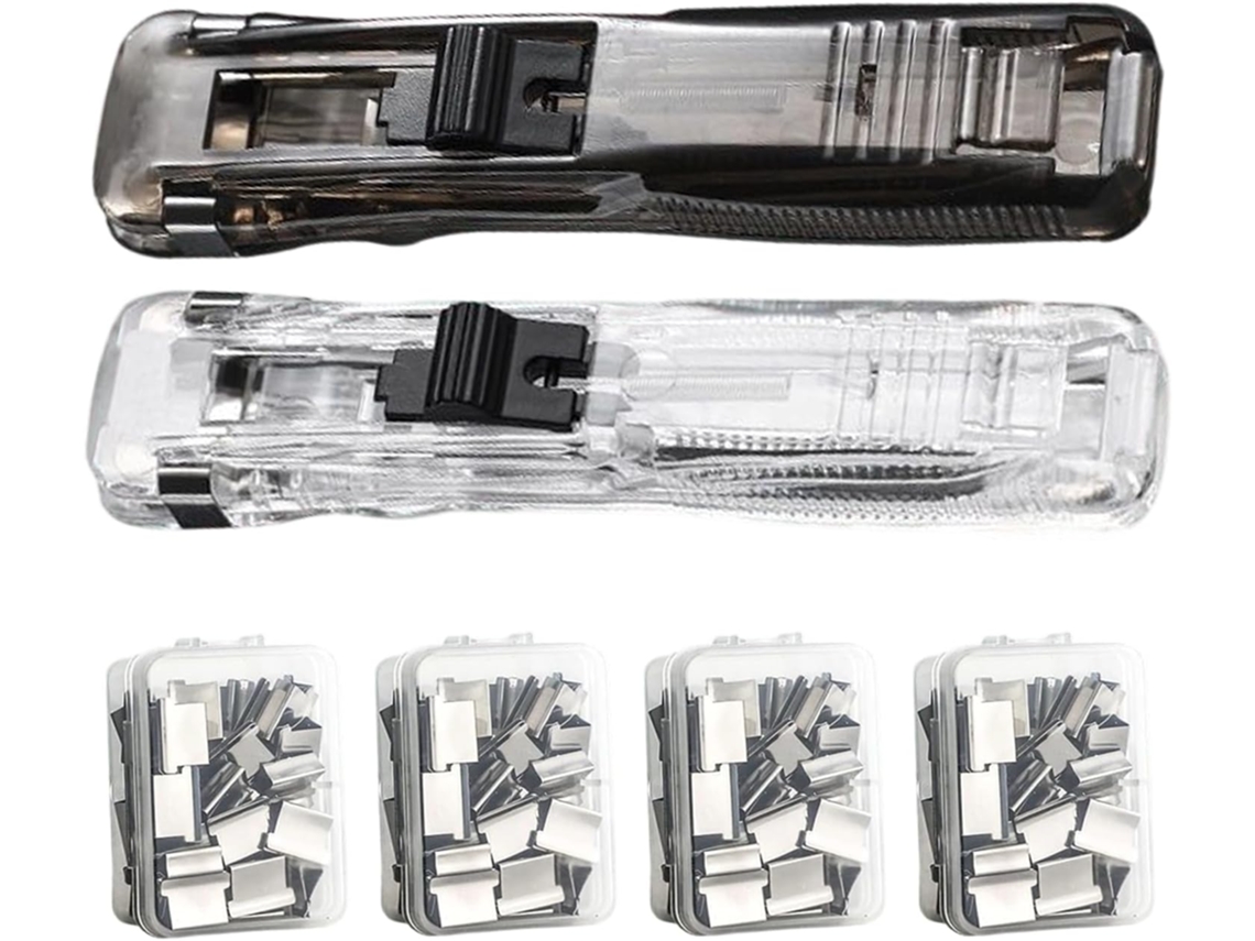 Grampeador Manual Compacto Com Suporte Para Grampos E 200