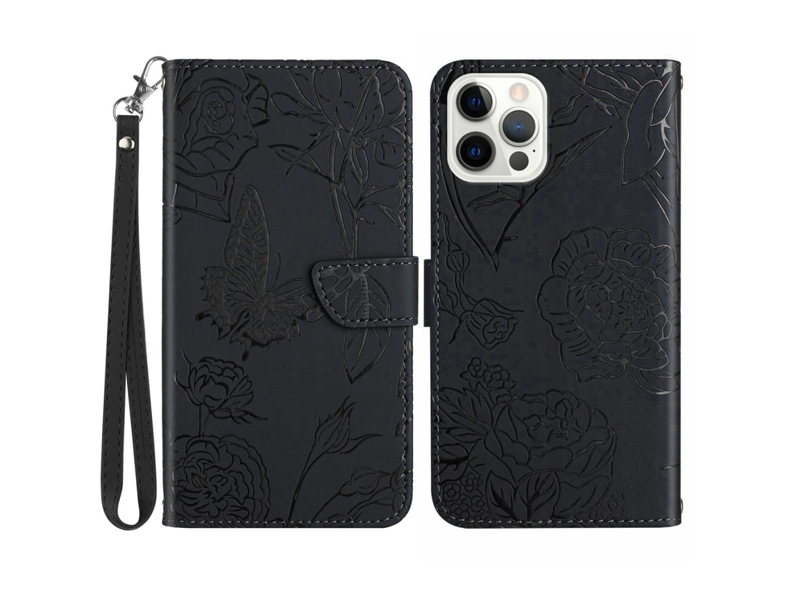 Capa Pega Para Iphone 15 Pro Max Pele Sintética Preto