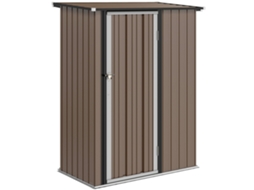 Galpão Jardim 1,07m², Telhado Inclinado, 142x84x189cm, Aço, Marrom