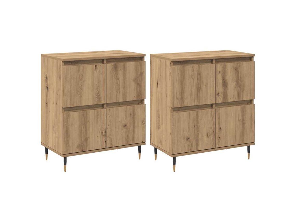 Conjunto de Guarda-Roupa Arrumação 2 Peças Carvalho Artesanal 60x35x70 cm MAISON EXCLUSIVE
