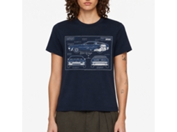 Rockinstone Back To The Future Movie Blueprints Navy Adult T-shirt Size:l