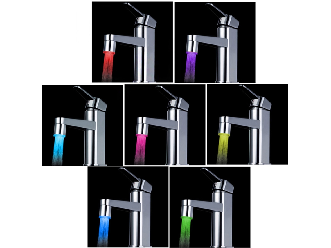 Torneira Led com Luz Colorida Mudança Automática para Banheiro e Cozinha Sem Fio