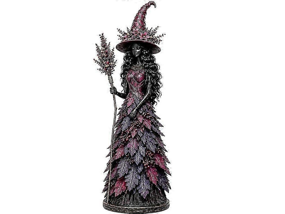 Estátua de bruxa de outono assombrada de Halloween, resina, 12 polegadas, decoração para casab