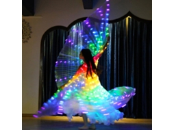 100 Novo, Xale De Led Borboleta Led Isis Palco Dança Capas Luzes Brilhantes Trajes Xale Multicolorido Bastão Ajustável Olysi Shop