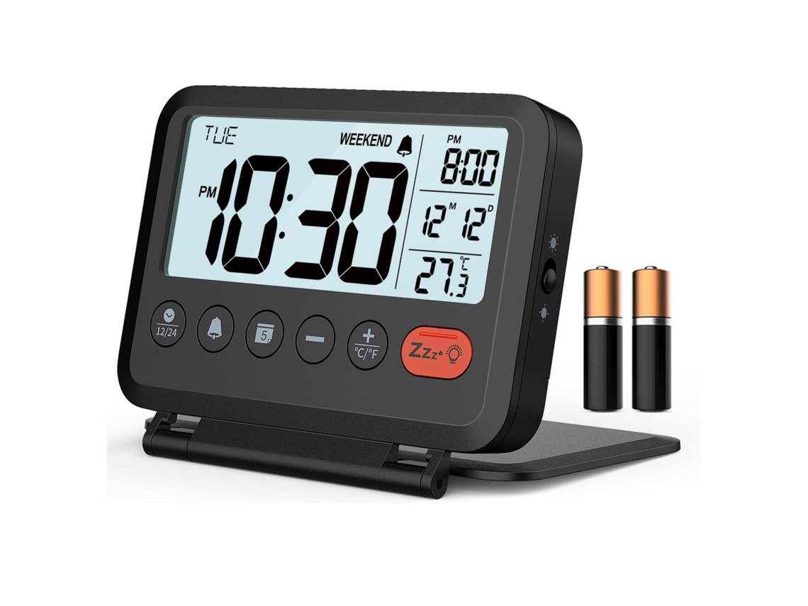 Despertador Digital De Viagem Com Ecrã Lcd De 3,54 Polegadas