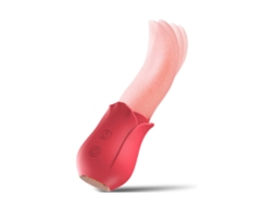 Rose Toy, Rose Estimulador Sexual Para Mulheres, Clitoral G Spot Lamber Língua Vibrador Massageador De Mamilos, Vermelho