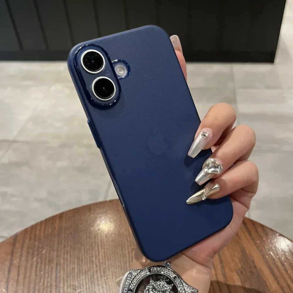 Capa Ultrafina Para Celular (azuis Escuros Para Iphone 14 Plus), Fosca, Transparente E Resistente A Impactos.