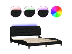Bed Frame, Bed Frames Vidaxl Preto Tecido (180 X 200 Cm)