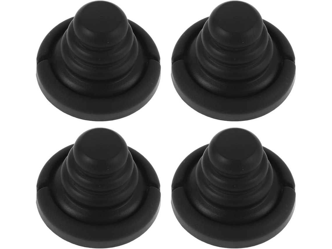 Conjunto De 4 Almofadas Pretas Autoadesivas Absorção Impacto E Redução Ruído Anticolisão Com Alças...