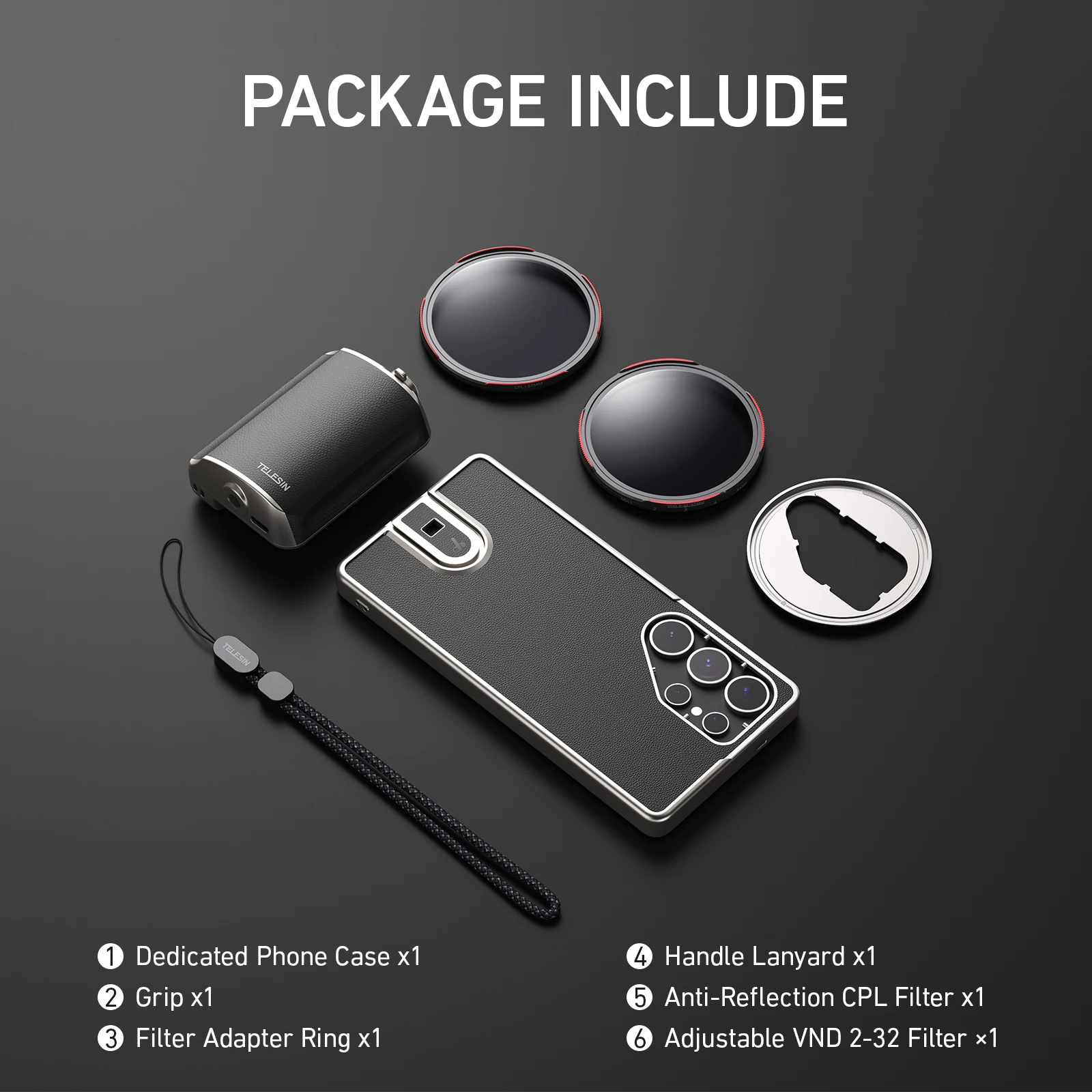 Kit De Gravação Profissional Para Samsung Galaxy S25 Ultra: Manopla, Filtros Cpl Vnd Nd2-32 E Controle Remoto