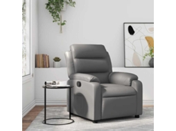 Vidaxl Poltrona Reclinável Couro Artificial Cinzento
