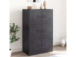 Aparador 67x39x107 cm Acero Negro