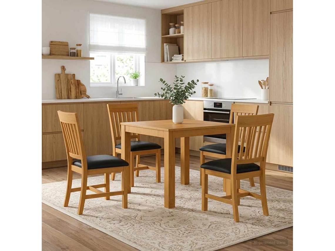 Vidaxl Conjunto De Sala De Jantar 5 Unid. Preto