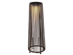Luminária de Chão de Jardim em Estilo Colonial com Led, Dimensões: Ø 21,5 X 61 Cm , Cabo de Resina Trançada, Marrom Chocolate. CHEZMOI (altura)