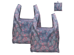 Conjunto de 2 Sacolas de Compras Reutilizáveis, Dobráveis ​​e Grandes, com Bolso Acoplado, Laváveis ​​à Máquina, Ideais para Cozinha e Compras. GOKOCO